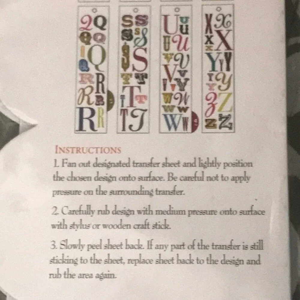 Rub On Transfers To Go Initials K&Company